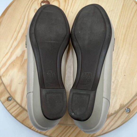 SAS Leather Loafers Womens 9 Beige Cream Slip On Tripad Comfort Shoe Made in USA - Picture 8 of 8